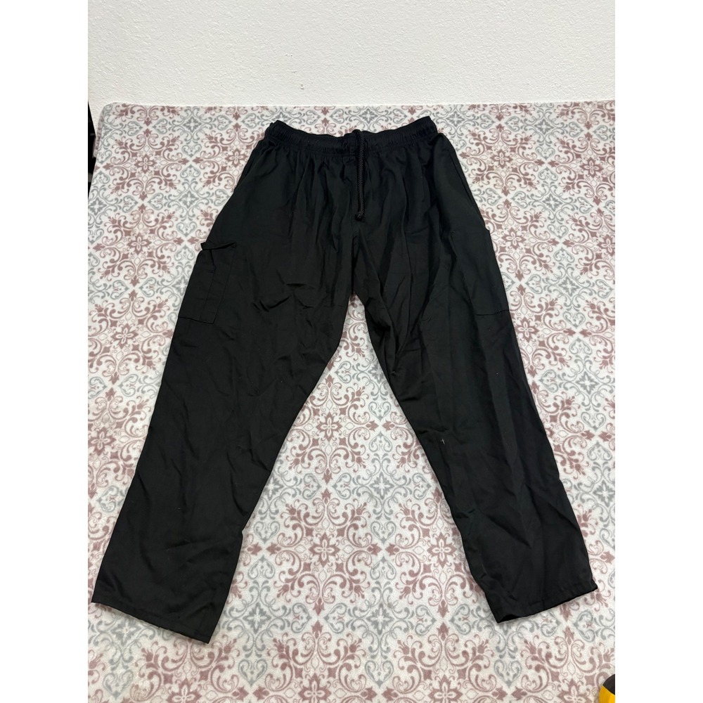 Natural Uniforms Black Scrub Pants Cargo Drawstring Elastic Waist 2X